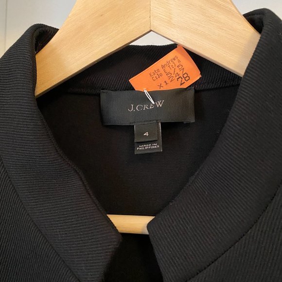 J. Crew Tipped Twill Black Blazer Jacket with Mandarin Collar - Picture 2 of 4